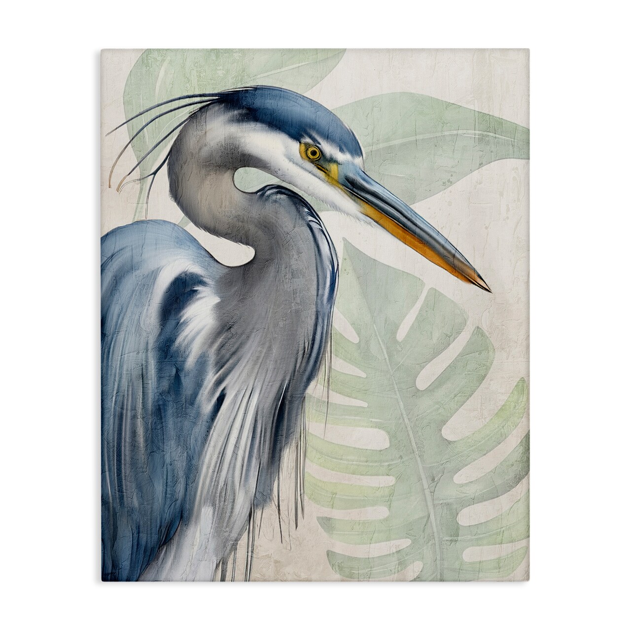 Stupell Industries Heron Palms Bird Portrait Canvas By Kim Allen